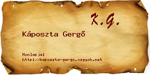 Káposzta Gergő névjegykártya