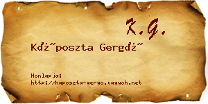 Káposzta Gergő névjegykártya